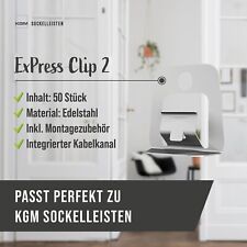 ExPress Clip 2 inkl. Montagezubehör für Fußleisten & Sockelleisten - 50 Stück