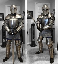 Barbuta Ganzkörperrüstung Ritter Vollrüstung Kostüm für Mittelalter Cosplay LARP