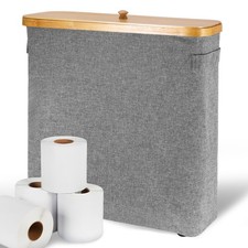 Toiletten-Ersatzrollenhalter 45 L Toilettenpapier Aufbewahrungskorb mit Bambusde