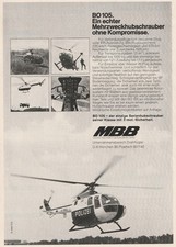 BO 105 Hubschrauber MBB München Werbeanzeige 1975 Werbung Advert Vintage RAR