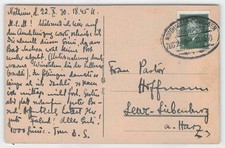 Deutsches Reich Bahnpost NORDHAUSEN - OTTBERGEN Zug 293 auf Beleg 1930 [003]