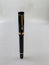 Vintage Parker Duofold International Schwarz Füller 18 Karat 750 Goldfeder