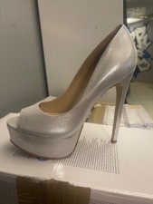 Buffalo London ZS 5666-15 Aqua Metal Silber Gr:39 Neu Sommer High Heels Pumps