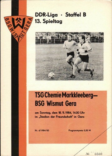 Ddr liga wismut - ddr-liga, 84/85