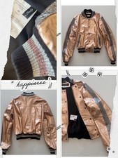 💛orig. NORA BARTH Lederjacke College Jacke rosègold Gr. ital.44 / 38/M *NEU*💛