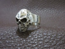 Schädel Skull Totenkopf Memento Mori 925 Sterling Ring Rockabilly Gothic Gr 67
