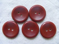 ca 1,8 cm Knopf 5 Stück Set Sammlung Knöpfe Mantel Jacke Bluse rot braun weinrot