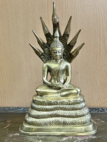 Meditierender buddha mit naga - meditierender,