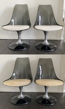 Chromcraft 4 Tulip Stühle aus Acryl