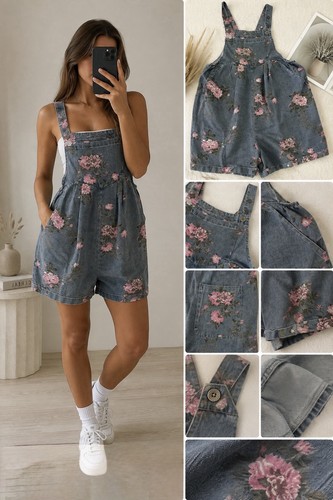 Damen denim latz overall - damen, m