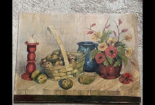 Gemälde alt signiert Kerze