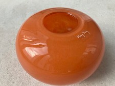 Henry Dean Vase unbenutzt Glas orange rund 20 cm handgefertigt