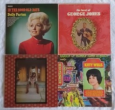 4 LP Vinyl Sammlung Country Emmylou Harris Dolly Parton George Jones Kitty Wells