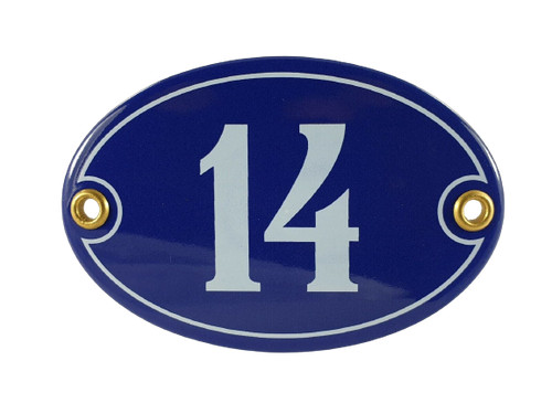 Emaille hausnummer oval 14 - emaille, nr.