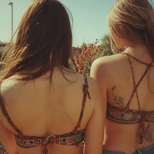 Frau Model Vintage Retro Foto 1970s Hippie Sexy  Girl Akt Aktfoto Bikini Hot