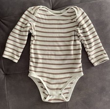 Baby Body Langarm Weiß Braun