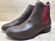 IDEEN WELT DAMEN STIEFEL STIEFELETTEN CHELSEA-ANKLE BOOTS GR:40 UK:6.5 BRAUN