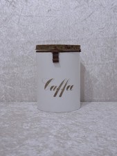 Antike Art Deco Porzellan Vorratsdose mit Metalldeckel Caffee - Vintage um 1920