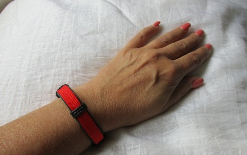 Leder stoff armband - stoff,
