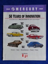 Mercury 50 Years of Innovation 50th Anniversary - US-Prospekt Brochure 1988 USA