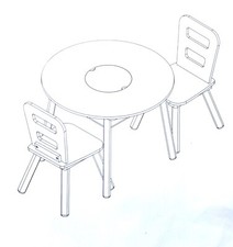 KidKraft Kindertisch mit Stauraum & 2 Stühlen Holz Kindersitzgruppe Weiß/Holz