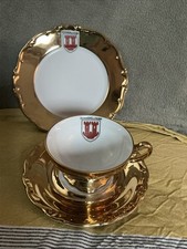 3 tlg. Service Porzellan Manufaktur Lorenz Bavaria Vintage, Mokkaservice Rothenb