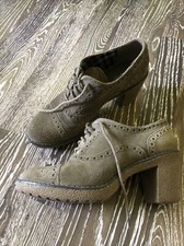 Schnürer Halbschuhe Janet D 37  grün Wildleder