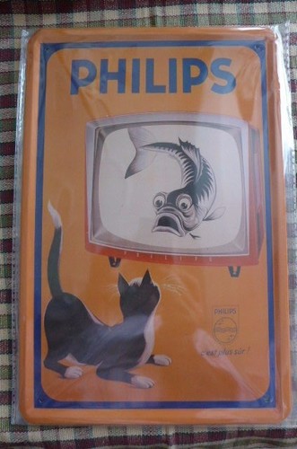 Philips blechschild bemalt - philips,