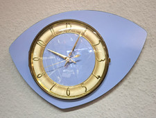 50er französische SUNBURST RETRO Wanduhr Wall Clock Uhr 60s VINTAGE KÜCHENUHR