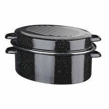 GSW Gänsebräter oval 38 cm - 9,0 Liter mit Chromring INDUKTION Bräter