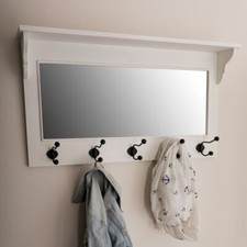Landhaus Spiegelgarderobe LEA 95cm weiss Shabby-Chic