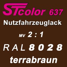 1,5 kg 2K HS Autolack VOC 2:1 RAL 8028 terrabraun NFZ LKW Lack Set mit Härter