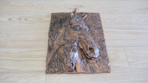 Kupfer relief bild pferde - kupfer,