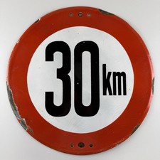 Altes Emaille Schild 30 Km