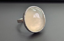 Ring in 925 Silber Handarbeit schöner großer indischer Mondstein