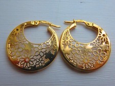 Gold Blumen Creolen 9 Karat