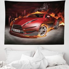 Autos Mikrofaser Breiter Wandteppich Burnout Reifen Sport Auto