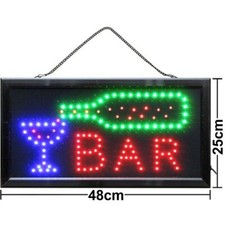 LED Schild BAR 48x25 cm