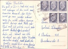 DDR Postkarte BERNAU - West-Berlin - 23.7.1973 - Mi.845 - SST "Weltfestspiele"