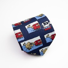 Angelo Litrico Krawatte Comic Muster Bulle Van Kuh Lustig 100% Seide Motto