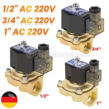 Magnetventil Messing 1/2" 3/4" 1" 0-10 Bar NC Stromlos Geschlossen 230V Ventil
