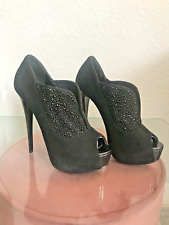High Heels Damen Pumps Gr. 37 Schwarz Mit StrassSteinen ￼