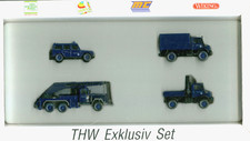 WIKING VEDES - THW Exklusiv Set 1996: UNIMOG 1850, Magirus Uranus Kranwagen, VW