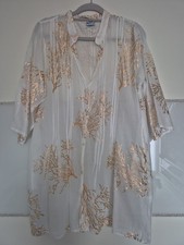 Baumwolle Tunika Weiss Gold 44