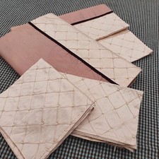 2 Bettläufer aus Seidenstoff und 2 Kissenbezüge, PEACHY GOLD, unbenutzt