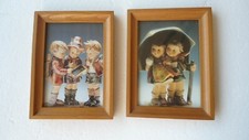 2 x GOEBEL HUMMEL Wand BILDER gerahmt und. hinter Glas - Druck - Gr.17x15,5cm