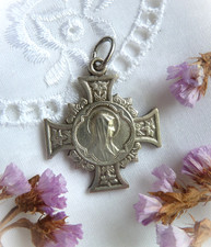 Jugendstil Anhänger Kreuz Heilige Maria Antik Schmuck