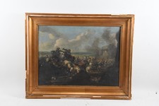 Q40U16- Gemälde antike Schlachtenszene 19.Jh 