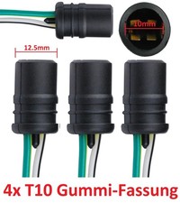 4x Fassung W5W T10 Gummi Standlicht Parklicht Glassockel Stecksockel Sockel 