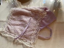 (N)Ostalgie Taschentuch-Behälter hell-lila, weiße ? Blüten-Spitze ca. 21 cm